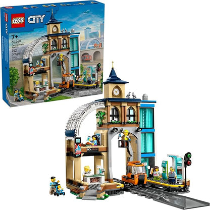 LEGO City Central Train Station Building Toy - Multi-Level Pretend Play Set for Boys &amp Girls Ages 7+ - Building Blocks for Kids - Gift Idea for Birthdays - 60469