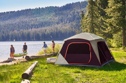 Coleman Skylodge 10-Person Family Tent, Weatherproof XL Tent with Rainfly & Room Divider, Fits 4 Queen-Sized Airbeds, Made of PFAS-Free Materials
