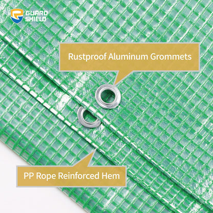 GUARD SHIELD Clear Green Tarp Heavy Duty 20x30 Feet Waterproof for Greenhouse Outdoor Garden Poly Cover UV Resistant 3x3 Weave 10mil