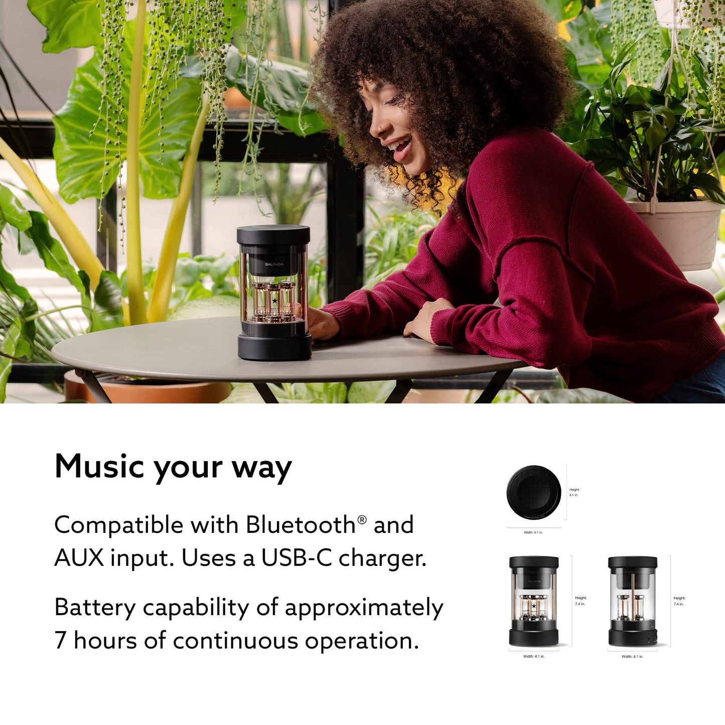 BALMUDA Combo Pack The Speaker The Lantern Gray | Rechargeable Portable Bluetooth Speaker & Rechargeable LED Lantern