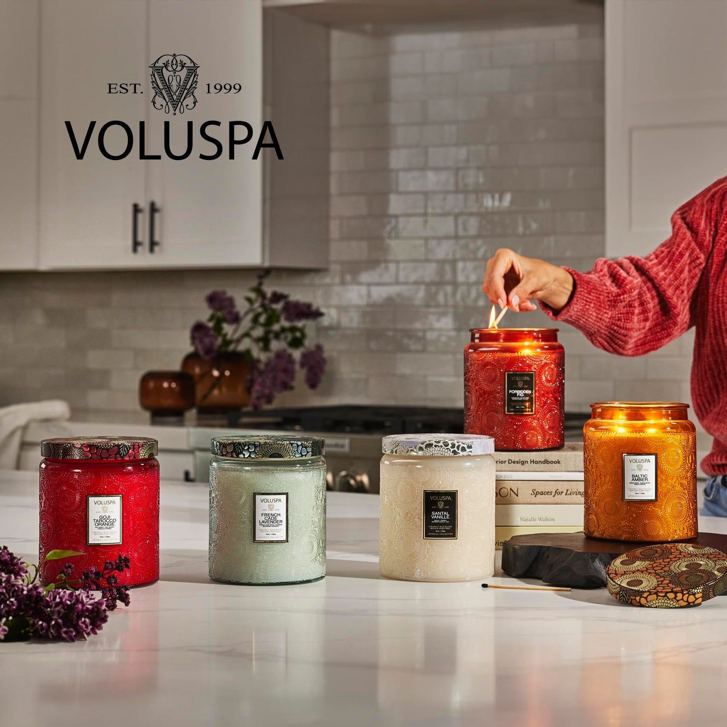 Voluspa Goji Tarocco Orange, Petite Candle Jar, 3.2 oz, 25 Hour Burn Time, Coconut Wax for Clean Burning, Handcrafted in the USA