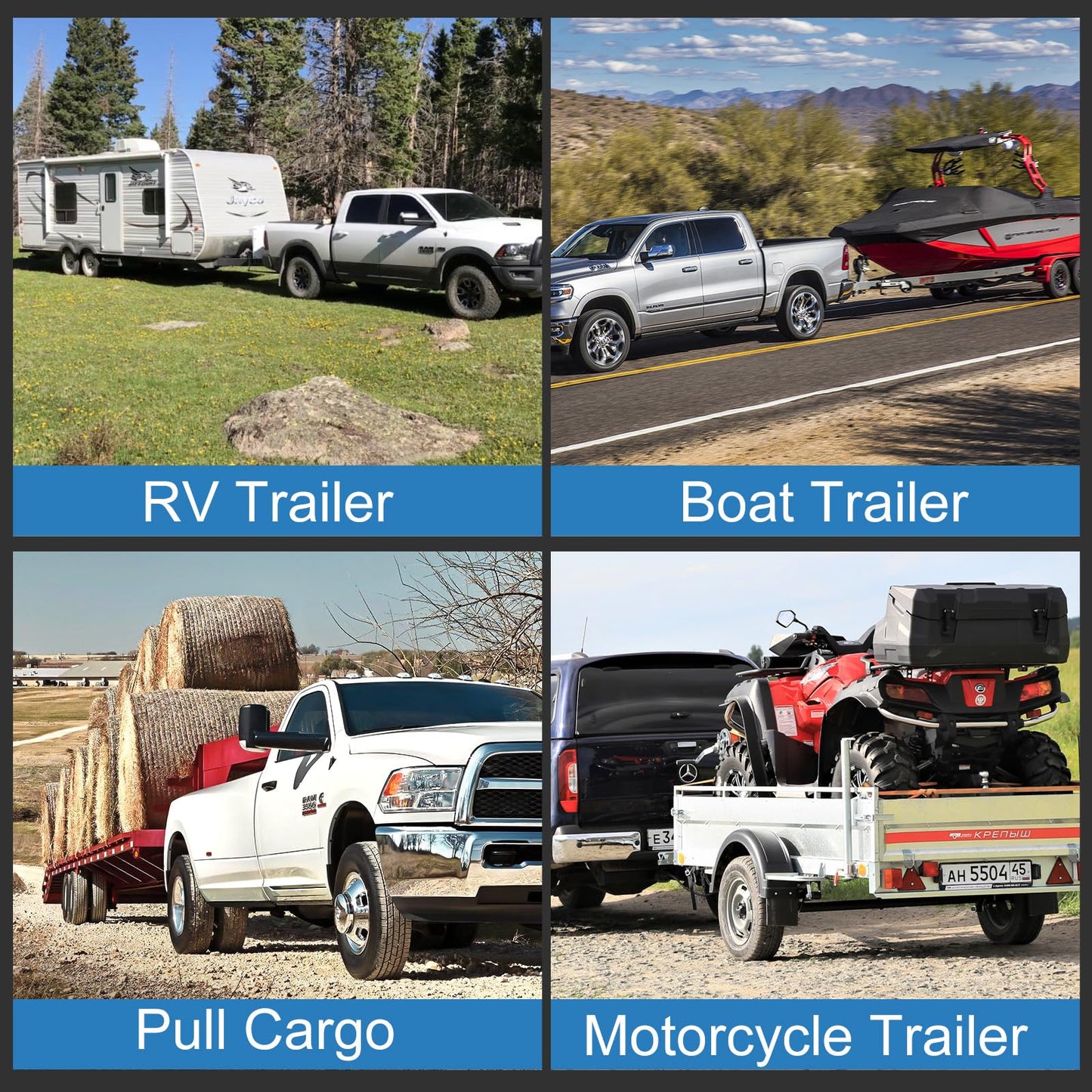 Drop Hitch 2.5 Inch Receiver, Vullteeon 6 Inch Adjustable Trailer Hitch Ball Mount, 18,500 LBS GTW, (2" & 2-5/16") Chrome Plated Steel Balls, Class 5 Aluminum Tow Hitches with 2 Anti-Theft Pins Locks