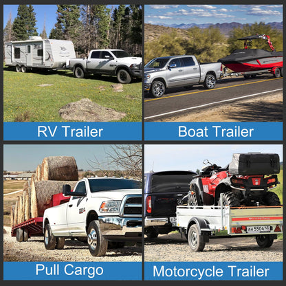 Drop Hitch 2.5 Inch Receiver, Vullteeon 6 Inch Adjustable Trailer Hitch Ball Mount, 18,500 LBS GTW, (2" & 2-5/16") Chrome Plated Steel Balls, Class 5 Aluminum Tow Hitches with 2 Anti-Theft Pins Locks