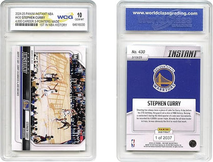 2025 NBA Panini Steph Curry 1st Ever 4000 3-Pointers Made Card #430 Golden State Warriors - Graded GEM Mint 10