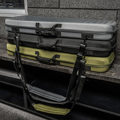 GRITR 42" Double Gun Case for Rifles & Shooting Accessories, Scoped Rifle EVA Case w/Durable Foam Insert, Lockable Zippers, 3-Mag Caddy, Zippered Pouch & Adjustable Shoulder Strap, Gray