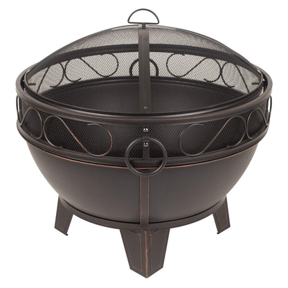 Pleasant Hearth GHP Group OFW295R Bellora fire Pit, Rubbed Bronze