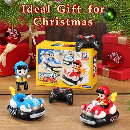 Remote Control Bumper Cars Toy (2 Cars Set) – Rechargeable RC Ejector Vehicles with Music &amp Lights 2-Player Battle Racing Game for Kids Ages 3–8 Birthday Gift