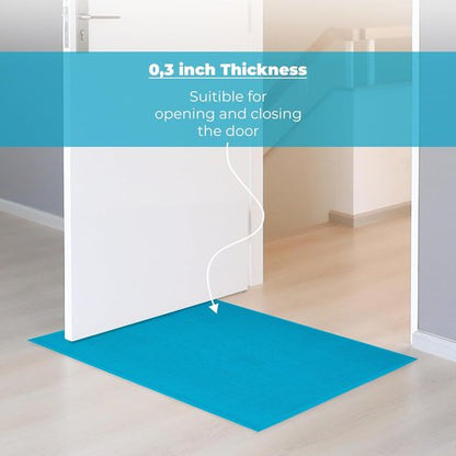 Cotton Paradise 100% Cotton Bath Mat - Soft, Absorbent, Quick-Dry | 20x34 Inch Aqua Blue Rug