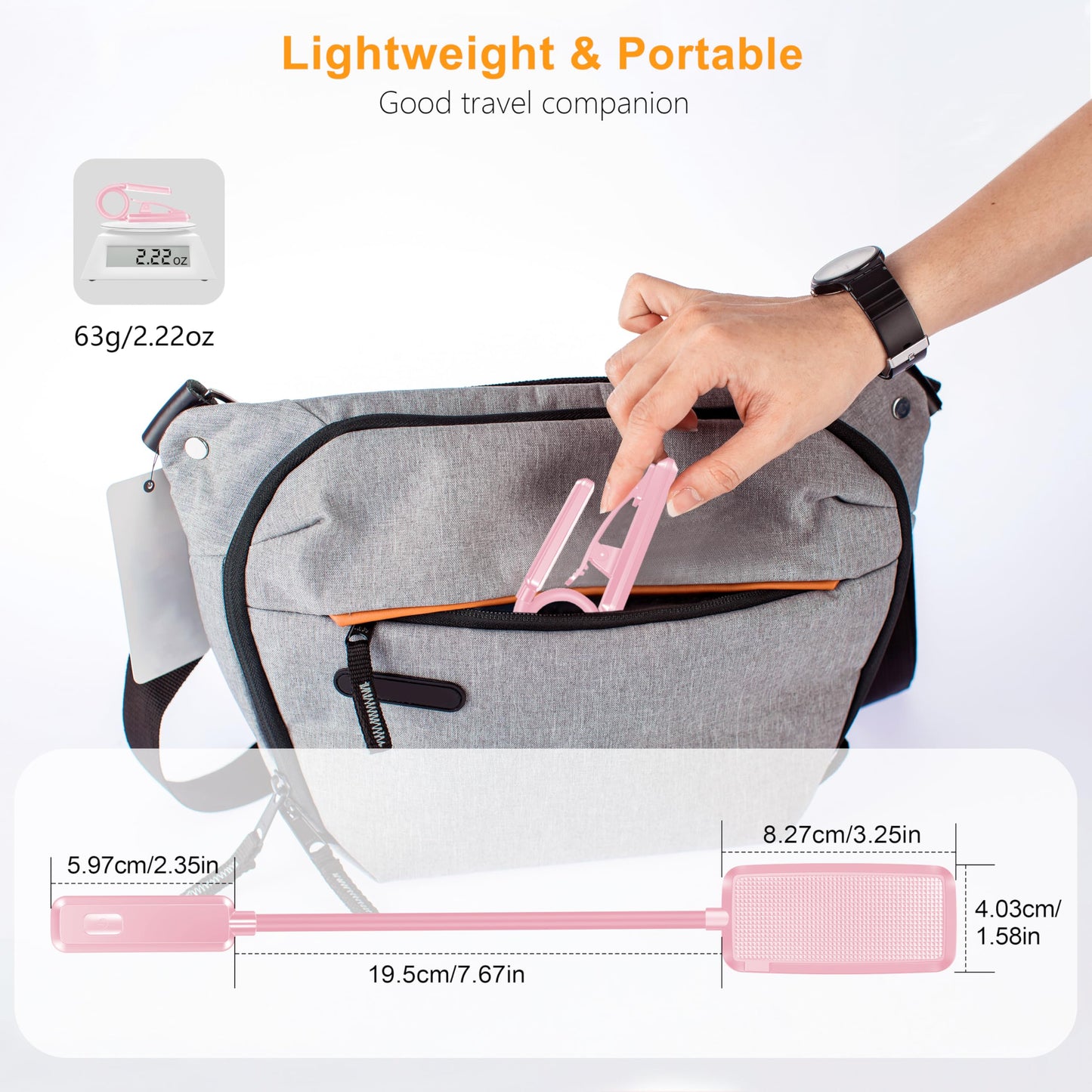 Gritin 9 LED Rechargeable Book Light for Reading in Bed - Eye Caring 3 Color Temperatures,Stepless Dimming Brightness,80 Hrs Runtime Small Lightweight Clip On Book Reading Light for Studying