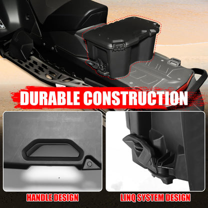 XATVXUTV 5.2Gal/20L Rear Modular Cargo Box for Can Am Maverick, Waterproof Rear Bed Tool Storage Box for Can Am Maverick X3 MAX, Trail, Defender, Commander Accessories, Replace OEM #715007112
