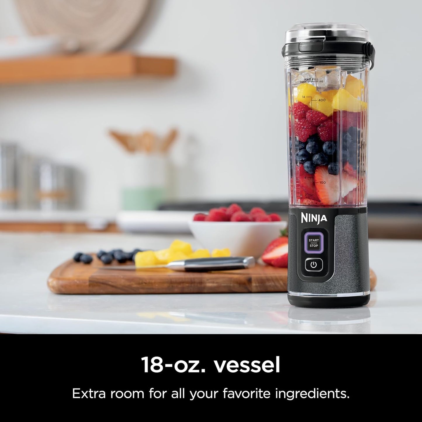 Ninja Blast Portable Blender - Cordless 18oz Personal Blender for Shakes & Smoothies | BPA Free, Leakproof Lid, USB-C Rechargeable, Navy/Silver
