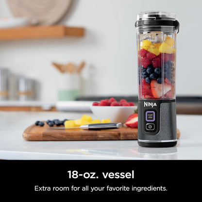 Ninja Blast Portable Blender - Cordless 18oz Personal Blender for Shakes & Smoothies | BPA Free, Leakproof Lid, USB-C Rechargeable, Navy/Silver