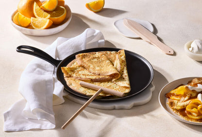 Le Creuset Enameled Cast Iron Traditional Round Crepe Pan, 10.25", Oyster