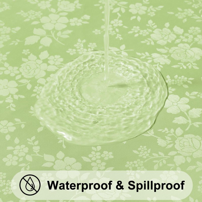 Smiry Rectangle Table Cloth, Waterproof Heavy Duty Vinyl Tablecloths, Wipeable Washable Table Cover for Kitchen and Dining Room (Sage Green, 60" X 120")
