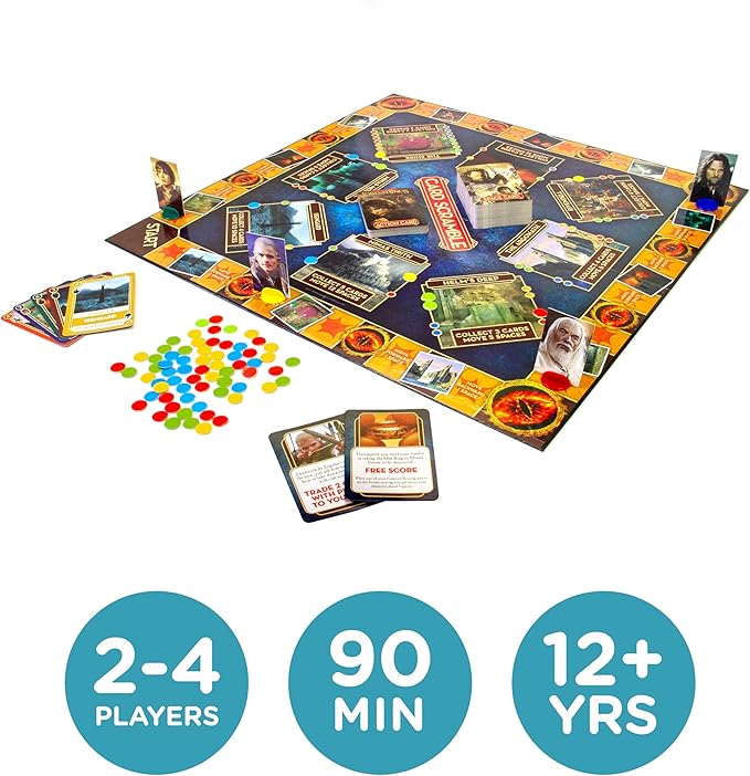 Aquarius Lord of The Rings Card Scramble Board Game - Fun Family Party Game for Kids Teens &amp Adults - Entertaining Game Night Gift - Officially Licensed Merchandise