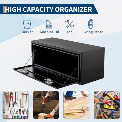 Garvee Black Steel Truck Bed Tool Box, Trailer Tongue Box, Truck Storage Organizer Tool Chest For Truck Bed, RV, Trailer (48"x 18"x 18"-NEW)