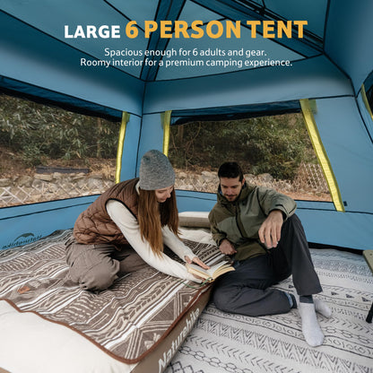 Naturehike Cape Lite 4-6 Person Camping Tent, Easy Setup in Seconds Instant Cabin Tents for Family Camping & Hiking