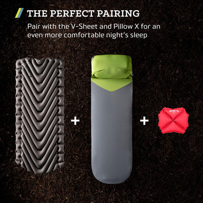 Klymit Static V Luxe Sleeping Pad, Lightweight Lofted Camping Air Mattress for Tents and Cars with Body Mapping Tech, 3 In Thick Grey