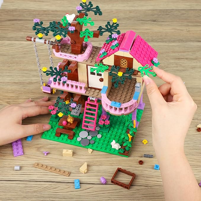 Tree House Building Set Compatible with Friends 504 PCS Forest House Building Kit Birthday Gift for Kids Girls Boys Age 6-12 Years（7652）
