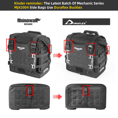 Rhinowalk Motorcycle Saddle bag Waterproof Luggage Bag 35L Quick Release with MOLLE System Fits Most Adventure and Sports Bike Motorcycle Racks (Black, 1 Pack)