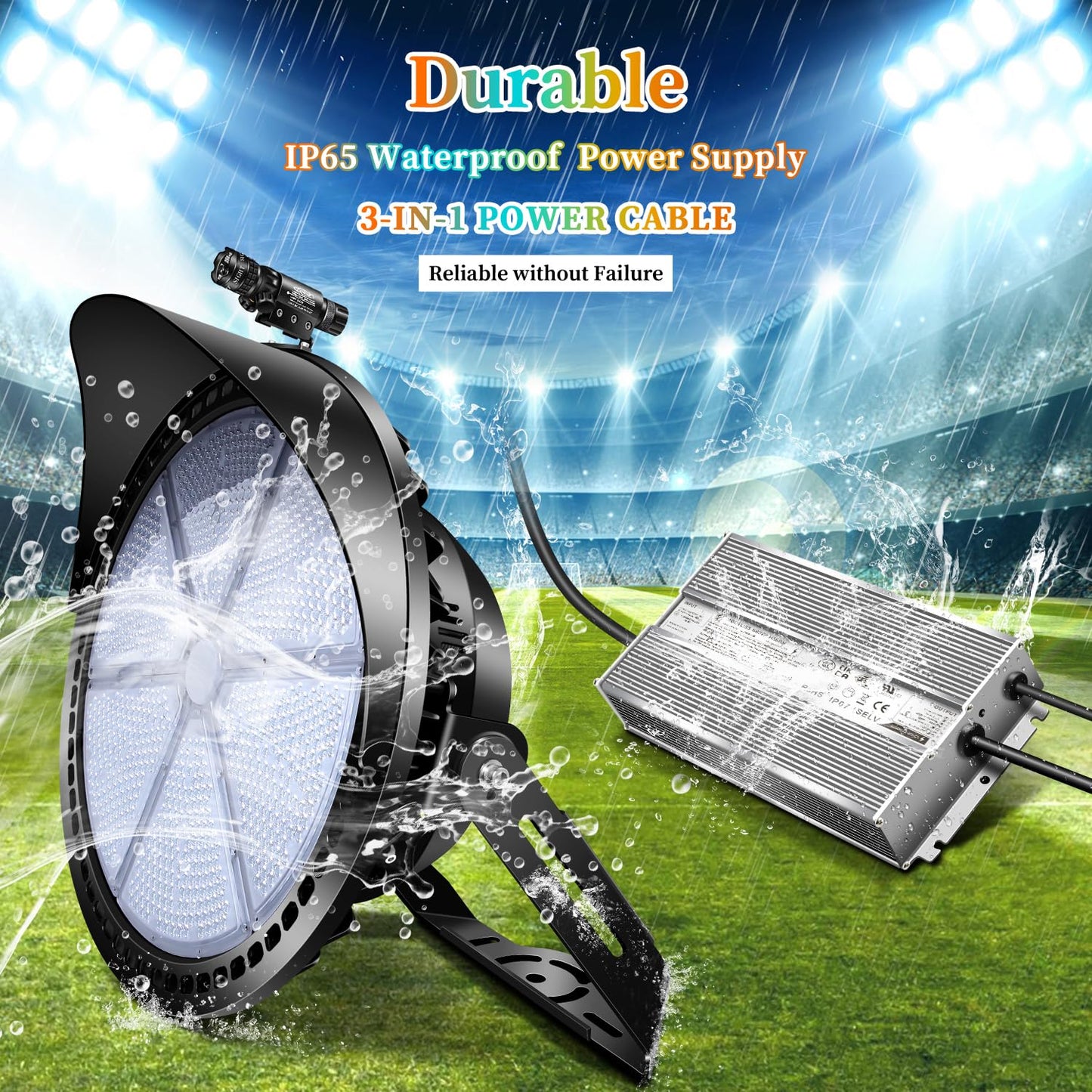 Juyace 800W Led Stadium Flood Light Outdoor Super Bright Commercial Area Lighting 100-277V 5000K Daylight IP65 Waterproof Arena for Sport Fields and Courts