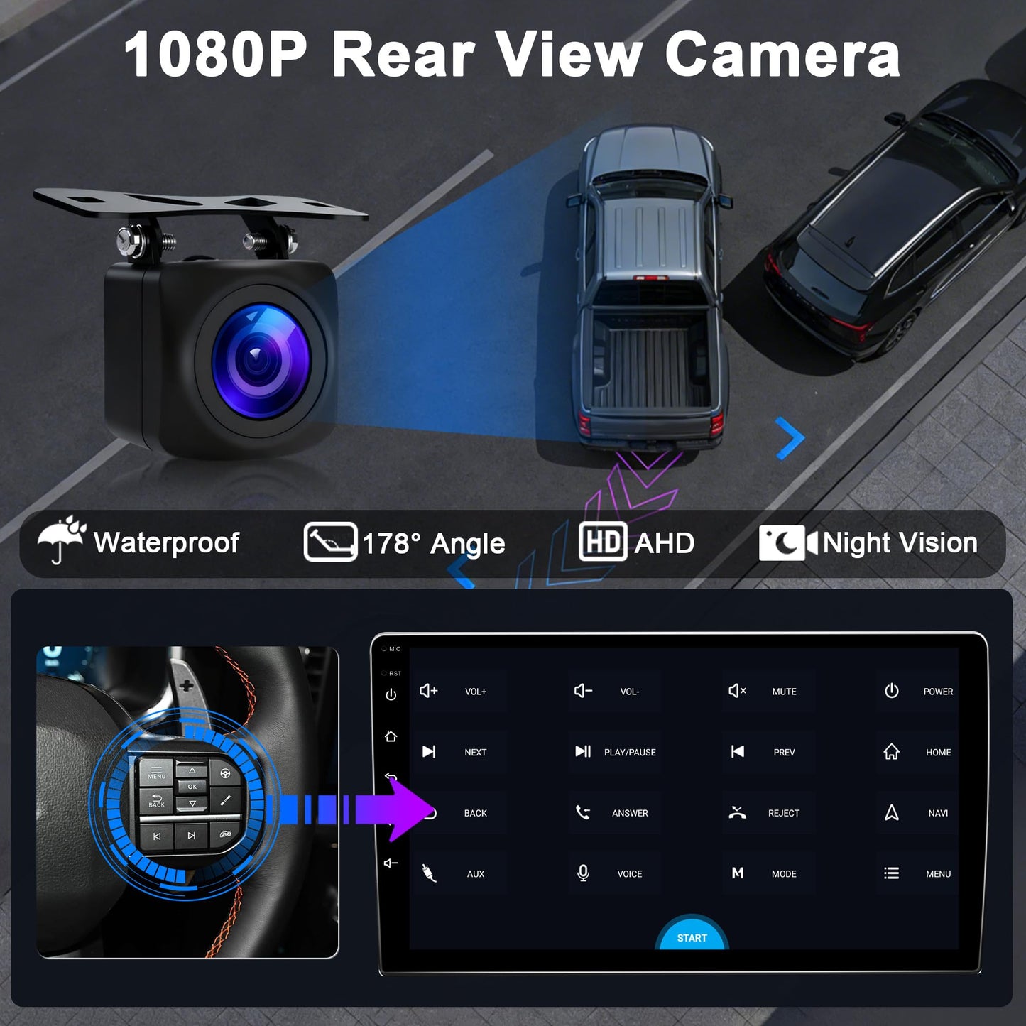 4G+64G Car Radio Stereo for Ford F150 2004-2008: Upgrade Android 15 7" Touchscreen Head Unit Replacement Wireless CarPlay Android Auto, BT 5.4, WiFi 6, GPS, FM, RDS, EQ, SWC, 1080P Backup Camera