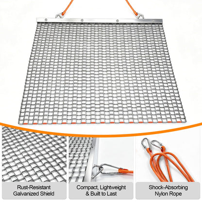 Umisu 3' x 3' Heavy Duty Drag Mat – Pre-Assembled Zinc & Steel Mesh Field Leveling Mat for ATV/UTV, Lawn, Gravel Driveway, Garden & Soil Aeration – Rust-Resistant Tow-Behind Ground Leveler