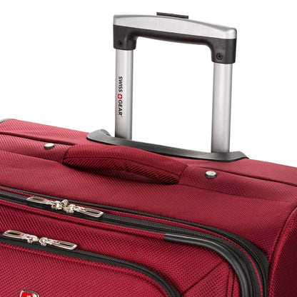 SWISSGEAR Sion Softside Expandable Spinner Luggage Durable Lightweight Travel Suitcase, Burgundy, Checked-Large