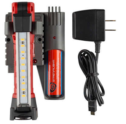 Streamlight 74854 Strion Switchblade 500-Lumen Rechargeable Compact Multi-Function LED Work Light with Color-Rite Technology and AC Piggyback Charger, Red