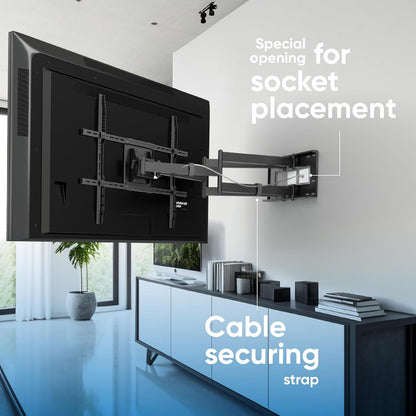 ONKRON Full Motion TV Wall Mount - Heavy Duty Swivel & Tilt for 42-110 Inch TVs, Max VESA 800x600, Black