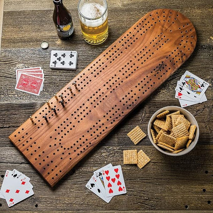XL Cribbage Board Templates 3-Player Curved Track