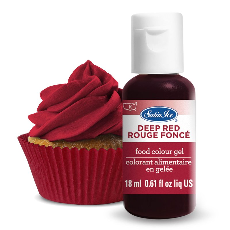 Satin Ice Food Color Liquid Gel, 0.61 fl oz Bottle, Deep Red