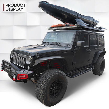 XOOKUN Steel Maximum Load 300 lbs Roof Rack Bars Kayak Cargo Carriers Crossbar roof Rack Compatible with Jeep Wrangler JK JL Gladiator JT 2007-2024 (4 Door Hard Top)