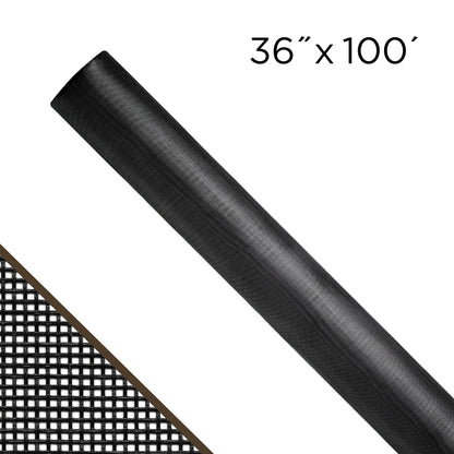 ADFORS Small Insect Screen, 36 inches x 100 Feet Roll - Tiny Insect Replacement Screen for Windows and Doors - Charcoal