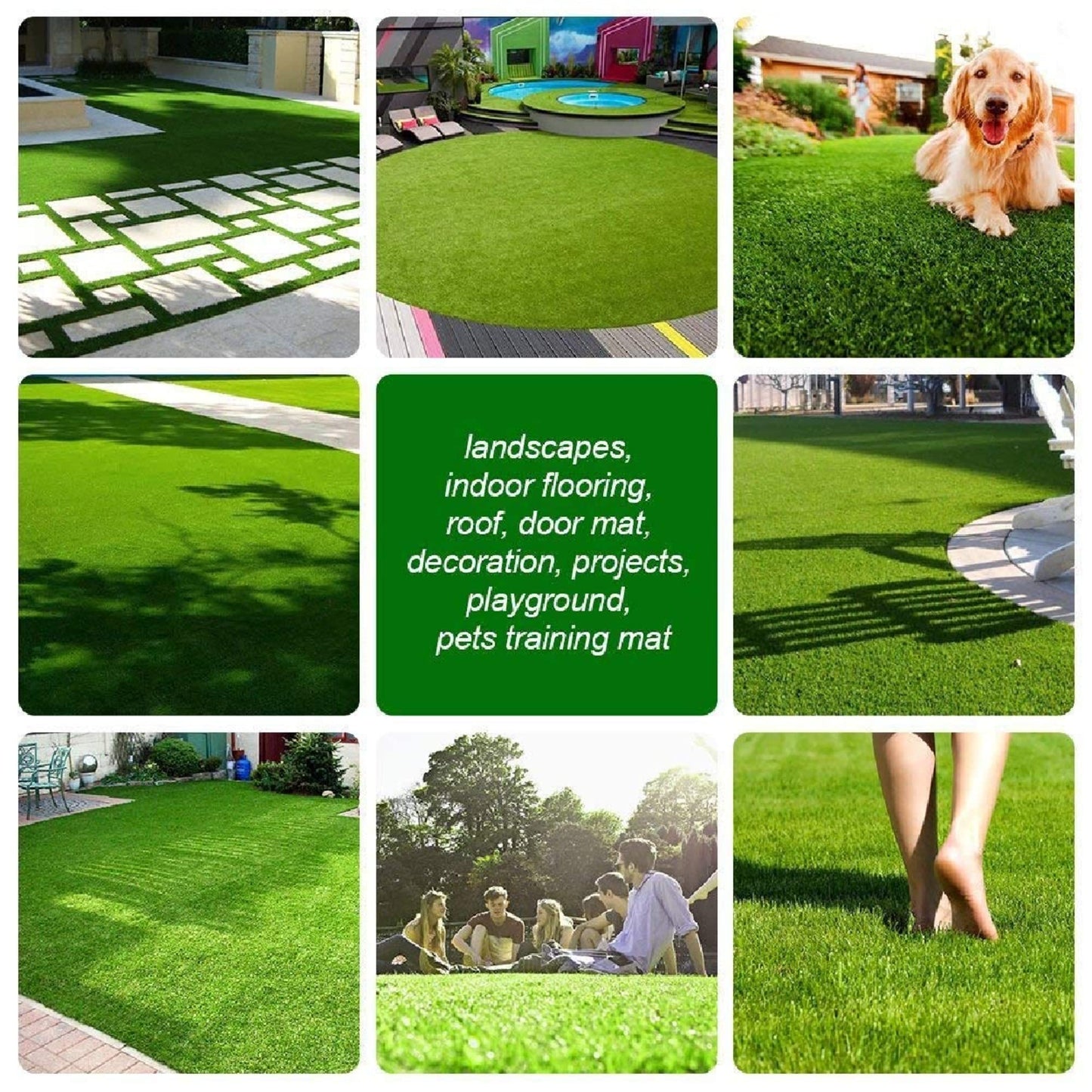 GRASS EXPRESS Artificial Grass Turf, 10ft x 12ft (120 ft²) 20mm Pile Height Indoor Outdoor Synthetic Realistic Faux Fake Astroturf Rug Carpet Mat for Balcony Decor Playground Patio Dogs