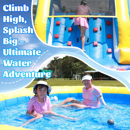 Commercial Water Slide for Adults (Double Slides&Big Splash Water Pool),100% PVC 24ft(L) Adult Inflatable Water Slide with Blower Great for Outdoor Summer Fun,Backyard Party-24x11x12ft
