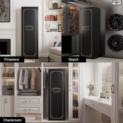 KAER 8-12 Fingerprint Long Gun Safe for Rifles & Pistols | Password Lock | Adjustable Shelves | Perfect for Apartments, Homes, Offices | Secure Storage and Quick Access Gun Cabinet