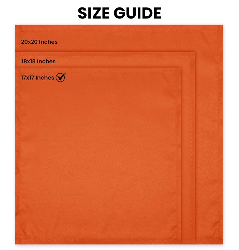 Utopia Home [24 Pack, Orange] Cloth Napkins 18x18 Inches, 100% Polyester Hemmed Edges, Washable and Reusable Ideal for Parties, Weddings and Dinners