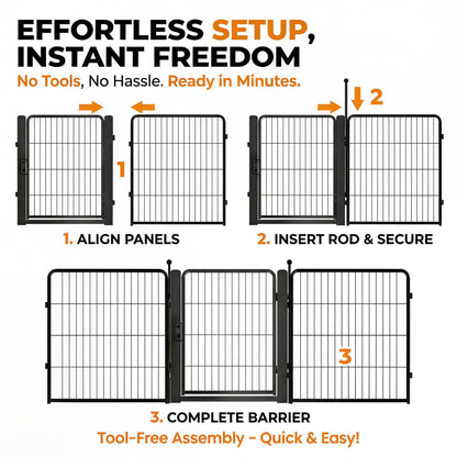 Dog Playpen for Small/Medium Dogs - 32 inch 8 Panels Heavy Duty Metal Puppy Fence Outdoor Indoor with Door, Anti-Rust Foldable Puppy Pen Pet Enclosure, Portable Exercise Kennel for Camping, Yard, RV