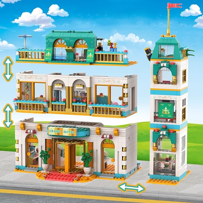 Friends Heartlake City Grand Hotel Building Kit Girls House Building Blocks Toy Gift for Kids Girls Aged 6-12 (1639 Pieces)