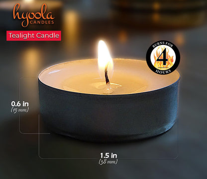 Hyoola Tea Lights Candles - 100 Bulk Candles Pack - Natural Palm Oil Tea Light - European Quality White Unscented Tealight Candles - 4 Hour Burn Time