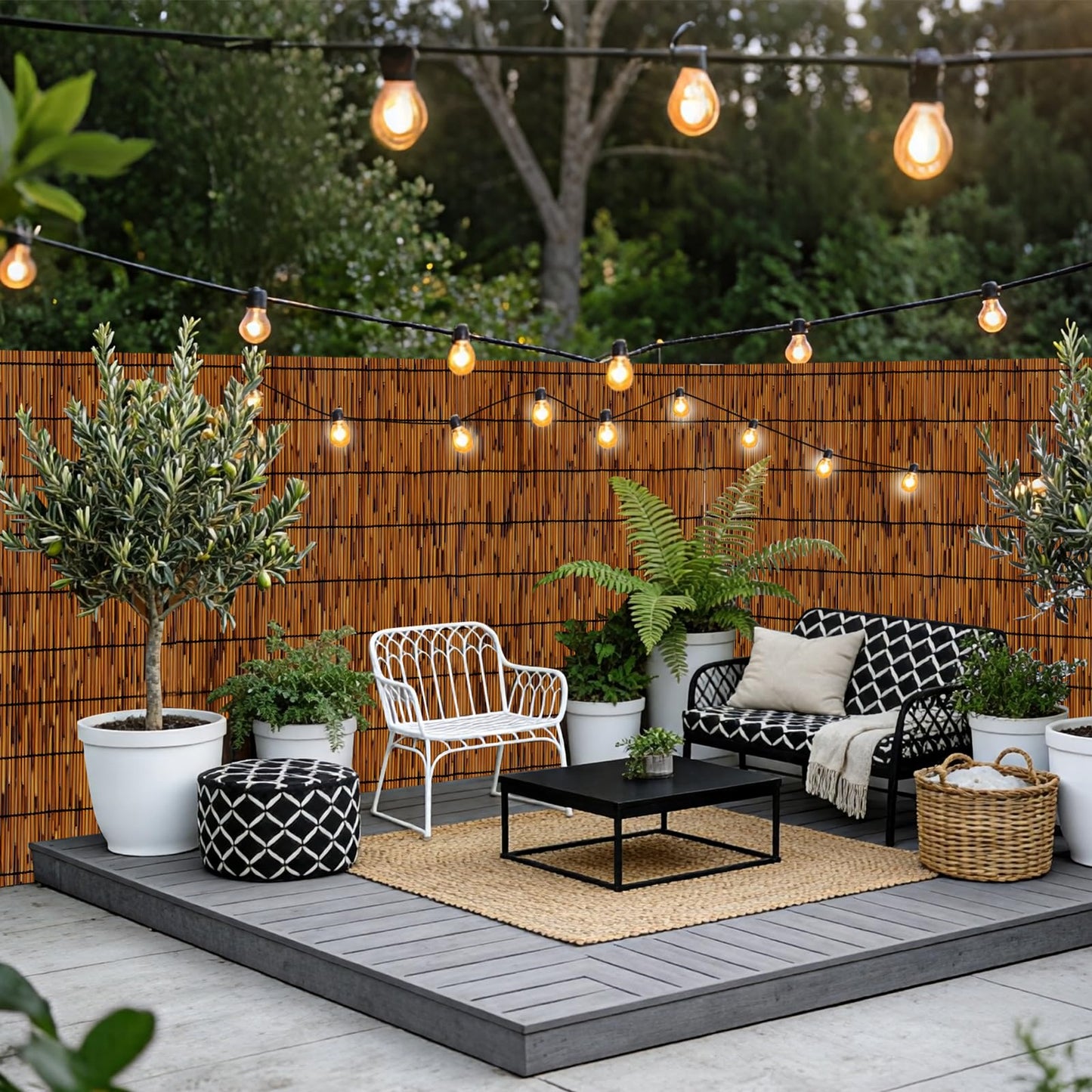 GALTEED 4FT X 16.4FT Natural Reed Fence, 2Pack Bamboo Privacy Fencing 4ft High Decorative Reed Screen for Outdoor Patio Balcony Garden Backyard 4FT (Height) X 16.4FT(Length