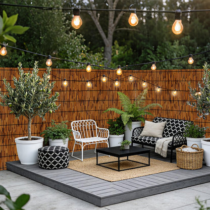 GALTEED 4FT X 16.4FT Natural Reed Fence, 2Pack Bamboo Privacy Fencing 4ft High Decorative Reed Screen for Outdoor Patio Balcony Garden Backyard 4FT (Height) X 16.4FT(Length