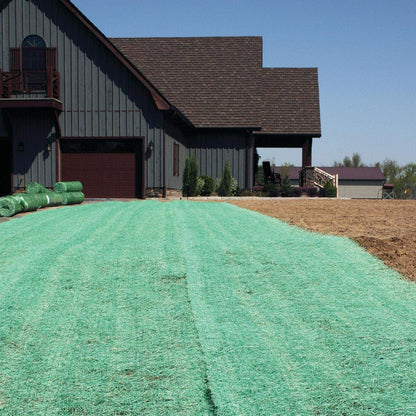 Dewitt 4-Pack Single Net Excelsior Blanket, Green, 4 x 112.5 Feet – Aspen Wood Fiber Erosion Control Mat with Netting for Soil Protection, Grass & Seed Establishment, Ground Cover and Landscaping