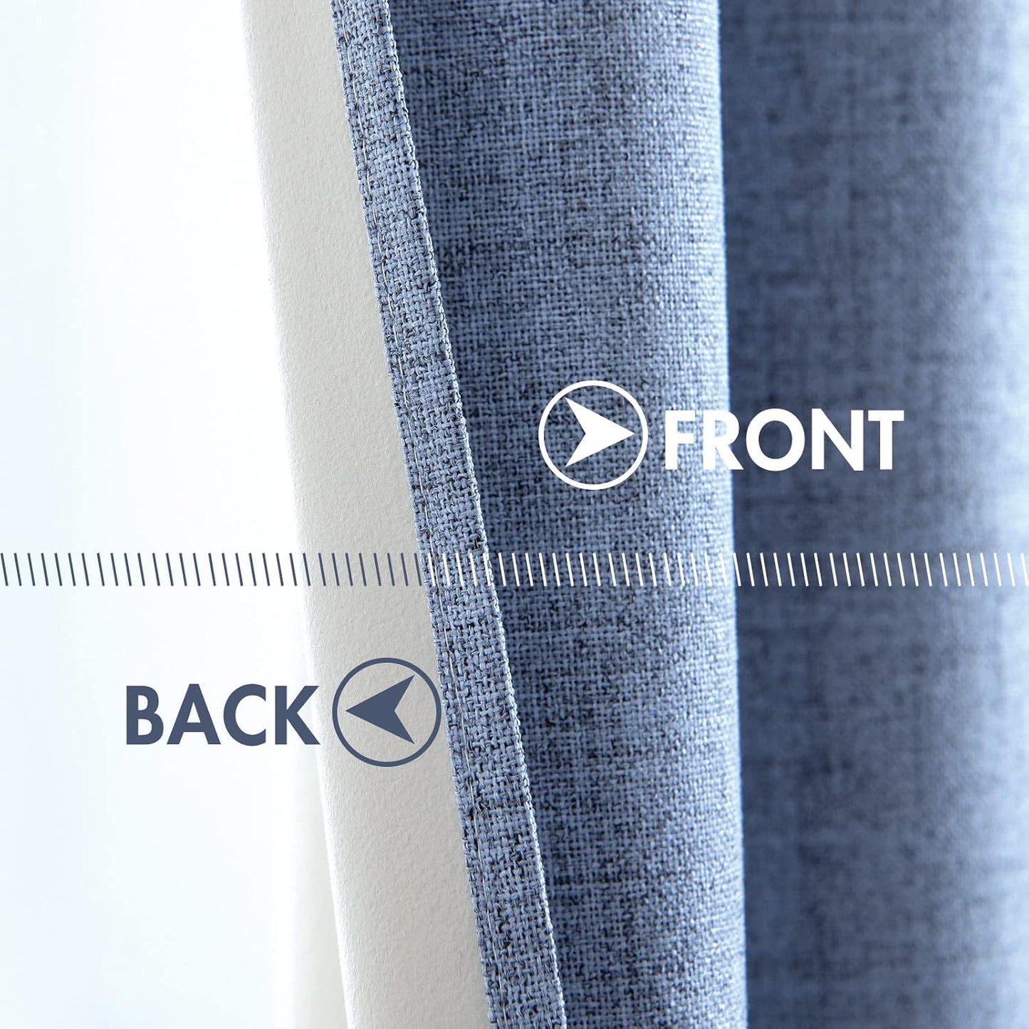 MIULEE Blackout Curtains - 100% Thermal Insulated Linen Texture - Stone Blue - 52x72 Inch (2 Panels)