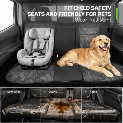 Car Seat Covers Fit for Toyota Tacoma 2016-2023,Full Coverage Faux Leather Car Seat Covers Full Set,Custom Waterproof Breathable Car Seat Protector Front Seat and Back Seat Covers for Cars(Black)