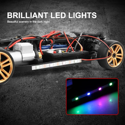 GoolRC RC Drift Car 1:18 Scale Remote Control Car?2.4GHz 4WD 30KM/H High Speed Racing Cars with LED Light Strip and 1 Battery for Adults