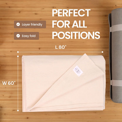 Yogikuti Iyengar Yoga Blanket Set of Four – Thick Handwoven Cotton Blankets for Restorative Yoga, Meditation and Pranayama – Supportive Yoga Prop for Comfort, Alignment and Deep Relaxation - (White)