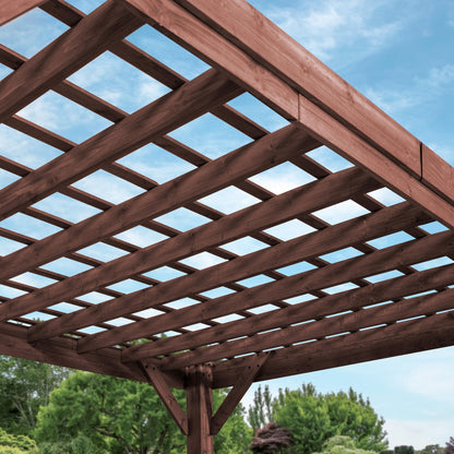 Backyard Discovery Brockton 14' x 10' Modern Cedar Wood Pergola Kit with All-Season Durability, High-Wind Rating, Concrete Anchors, PowerPort, Shade for Outdoor Patio, Deck, Garden, and Entertaining