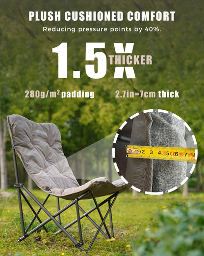 KingCamp Folding Comfy Butterfly Chair Oversized Padded Camping Chairs for Adults Comfortable Camp Chair 300lbs Heavy Duty with High Back for Outdoor Lawn Patio Bedroom Living Room Dorm